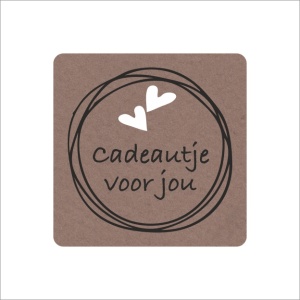 Stickers - Cadeautje voor jou - Kraft - 39x39mm - 250 Stuks - Etiketten - Sluitzegel - Bedankstickers voor Cadeaus en Verpakkingen