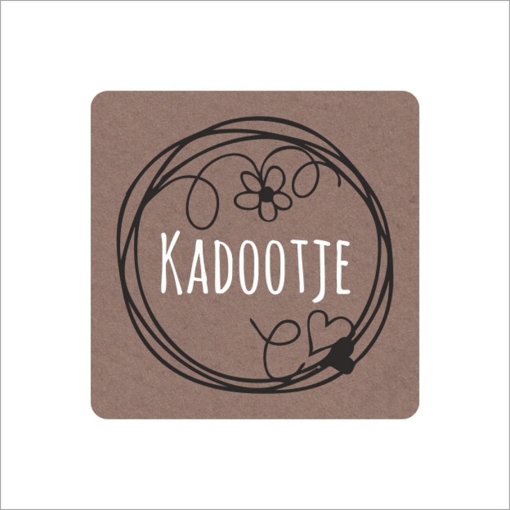Stickers - Kadootje - Kraft - 39x39mm - 250 Stuks - Etiketten - Sluitzegel - Cadeaulabels voor Elke Gelegenheid