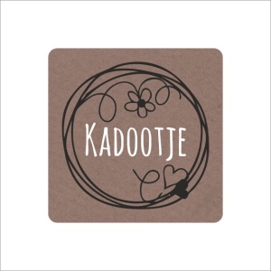 Stickers - Kadootje - Kraft - 39x39mm - 250 Stuks - Etiketten - Sluitzegel - Cadeaulabels voor Elke Gelegenheid
