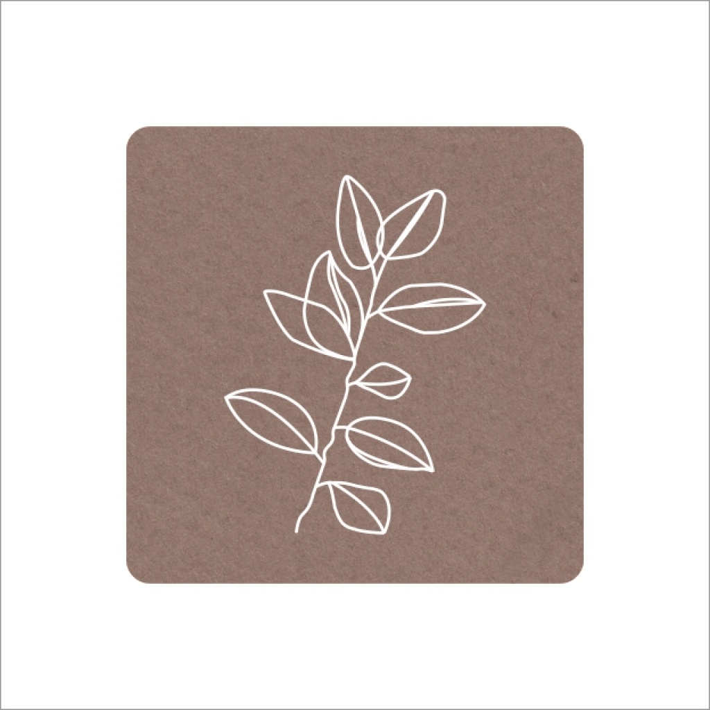 Stickers - Takje - Kraft - 39x39mm - 250 Stuks - Etiketten - Sluitzegel - Natuurlijke en Sfeervolle Stickers