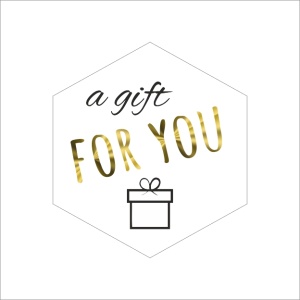 250x - Wens Etiketten – A Gift for You – Zeshoek – Wit/Goud/Zwart - Stickers