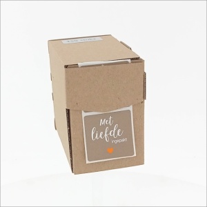 Stickers - Met Liefde Ingepakt - Kraft - 39x39mm - 250 Stuks - Etiketten - Sluitzegel - Voor Cadeaus en Verpakkingen