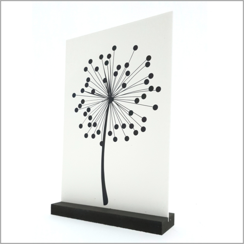 Decoplaatje – 20 x 30 cm – Bloem – met houder