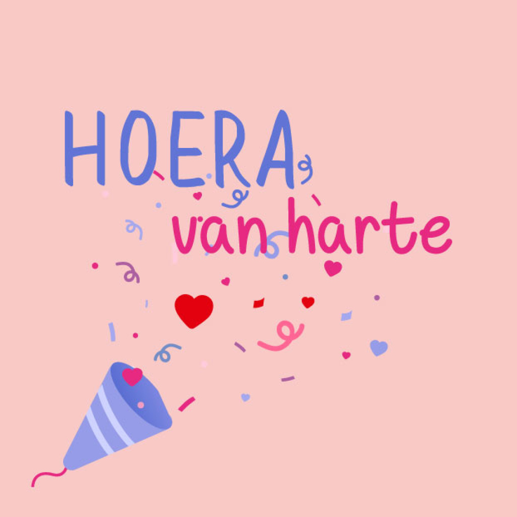 Cadeaukaartje – hoera van harte