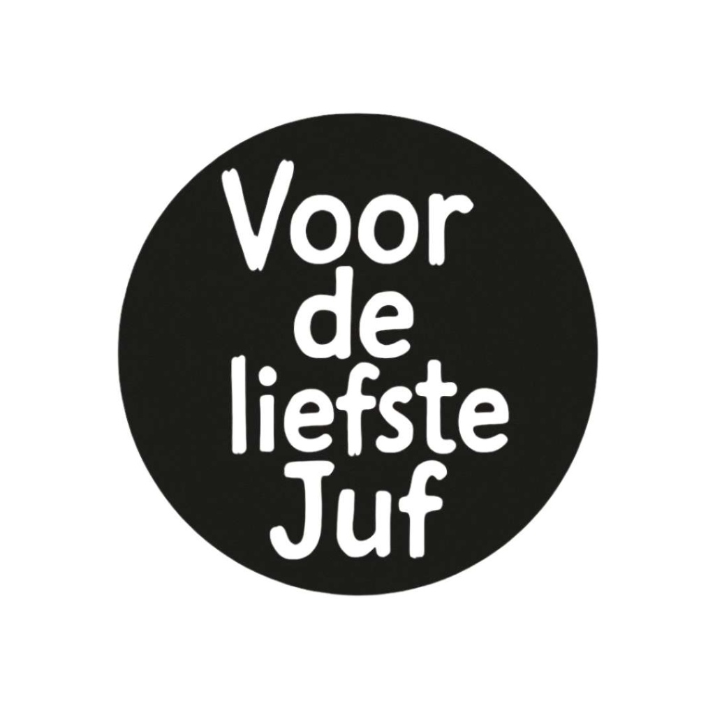 500x – "Liefste Juf" – 47 mm – Zwart/Wit - Stickers