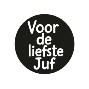 500x – "Liefste Juf" – 47 mm – Zwart/Wit - Stickers