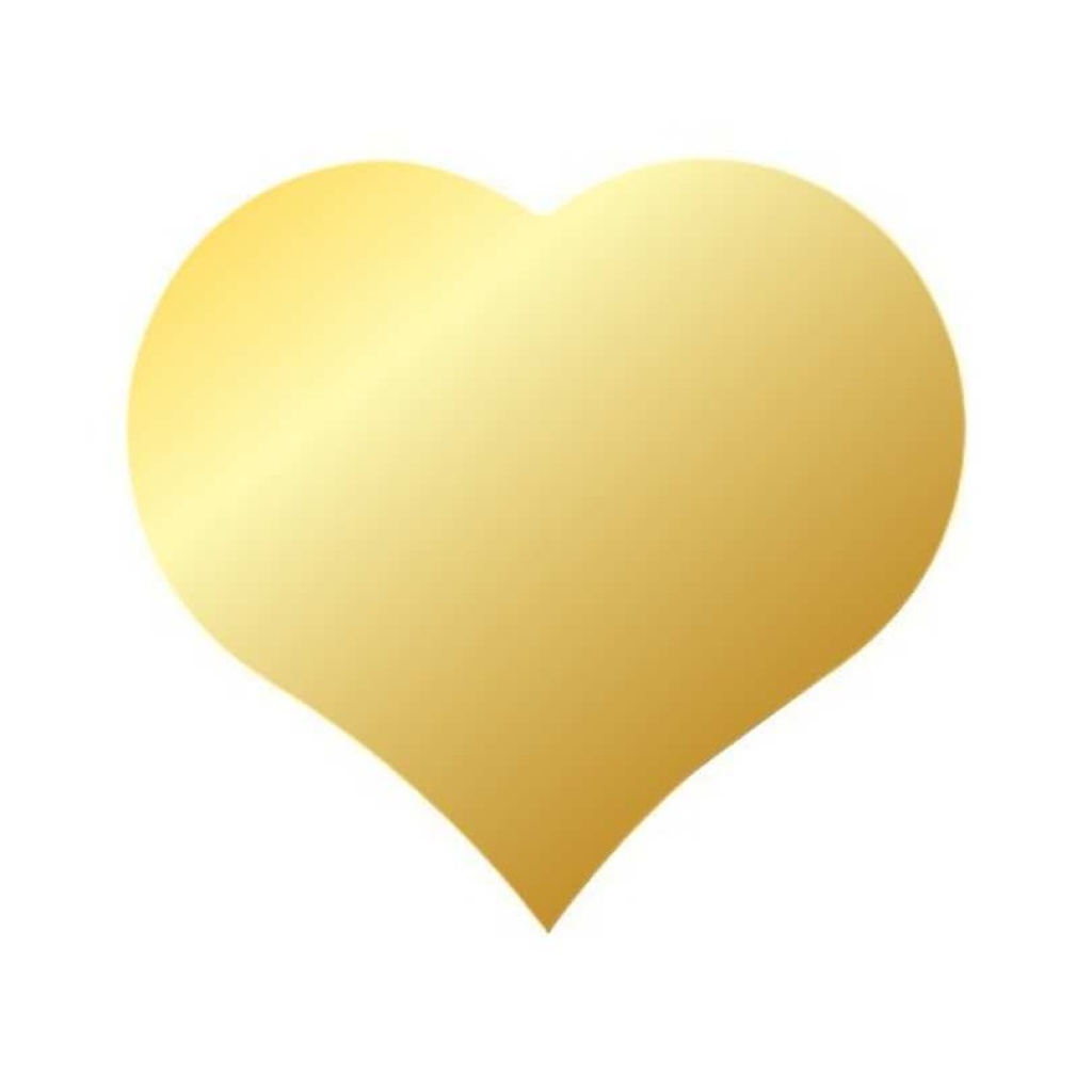 500x – Hartje Metallic Goud – 42x37mm – Sluitzegels – Etiketten – Feestelijke Hartjesstickers – Stickers