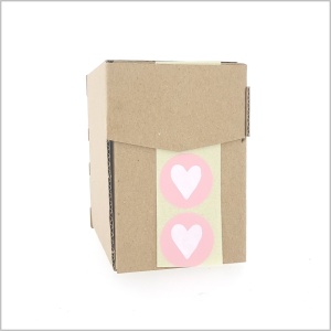 Etiketten – Hartje Rond – Zacht Roze met Wit – 25mm – 500 Stuks