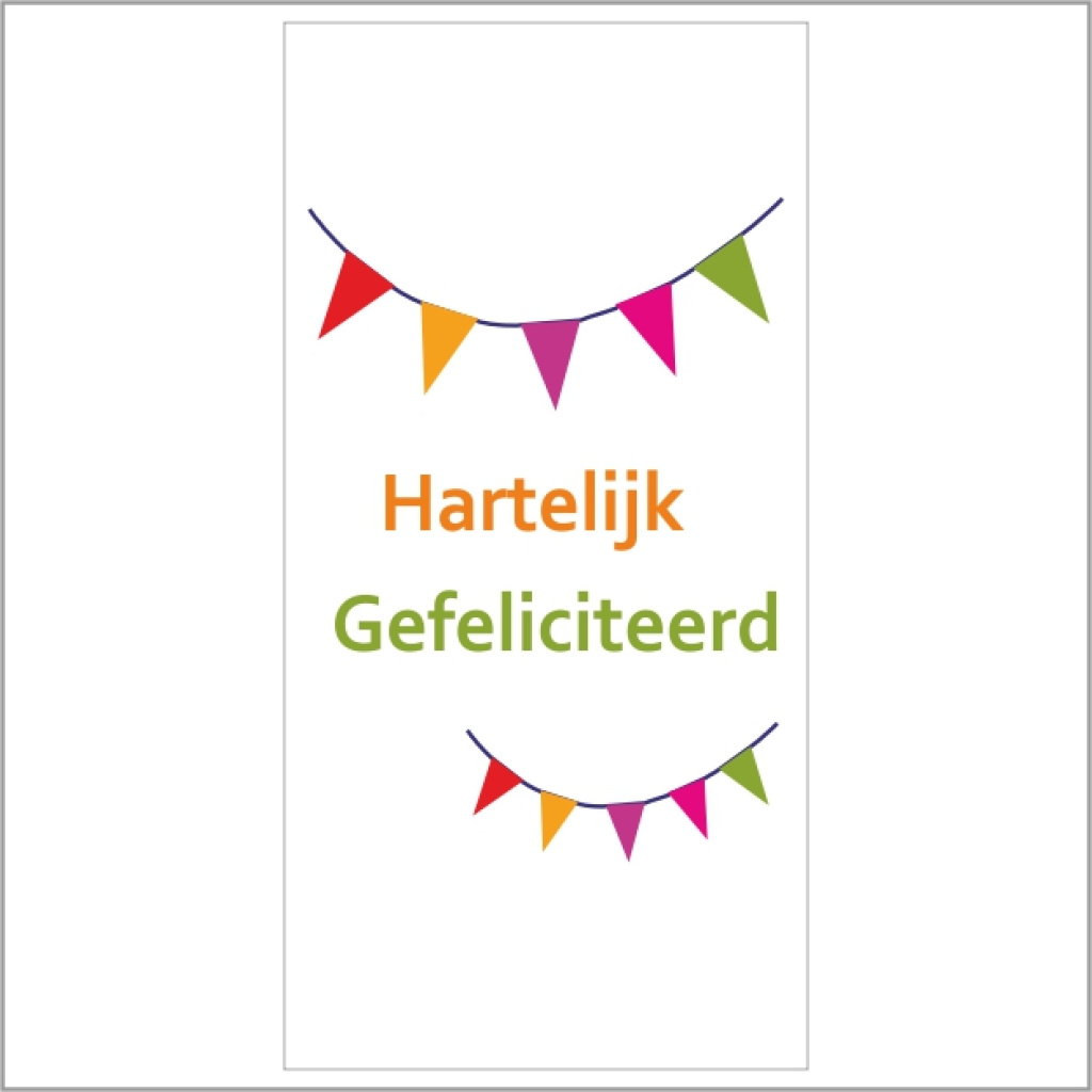 Cadeaukaartje – hartelijk – gefeliciteerd – slinger