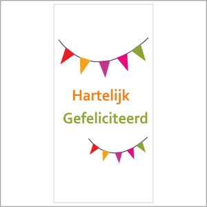 Cadeaukaartje – hartelijk – gefeliciteerd – slinger