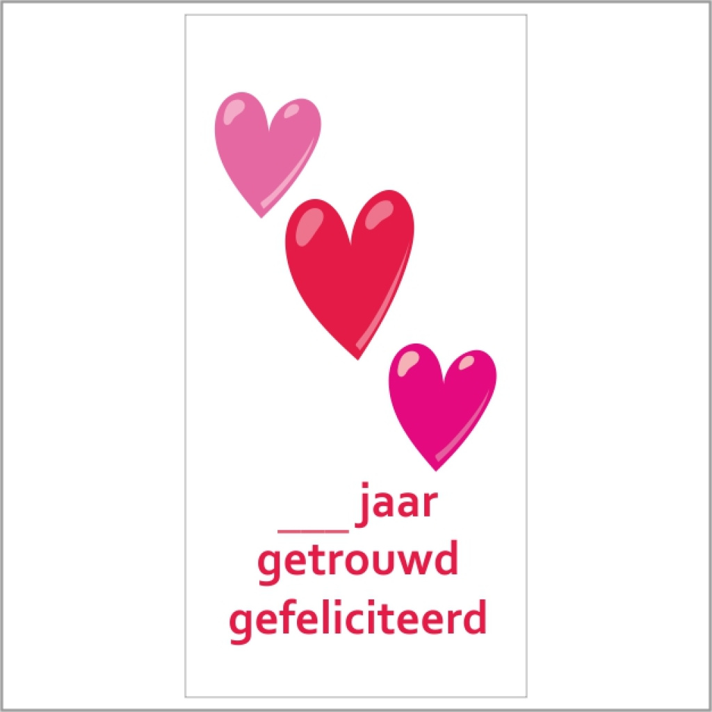 Cadeaukaartje – …. jaar getrouwd, gefeliciteerd