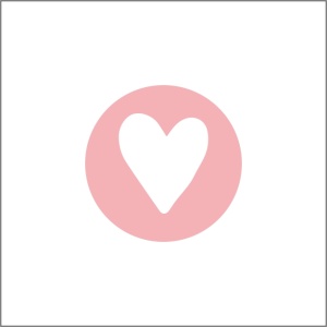 Etiketten – Hartje Rond – Zacht Roze met Wit – 25mm – 500 Stuks