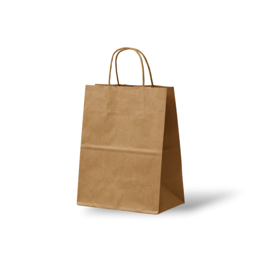 Papieren Tas (S) – Bruin Kraft – 50 Stuks - 18x8x24 cm