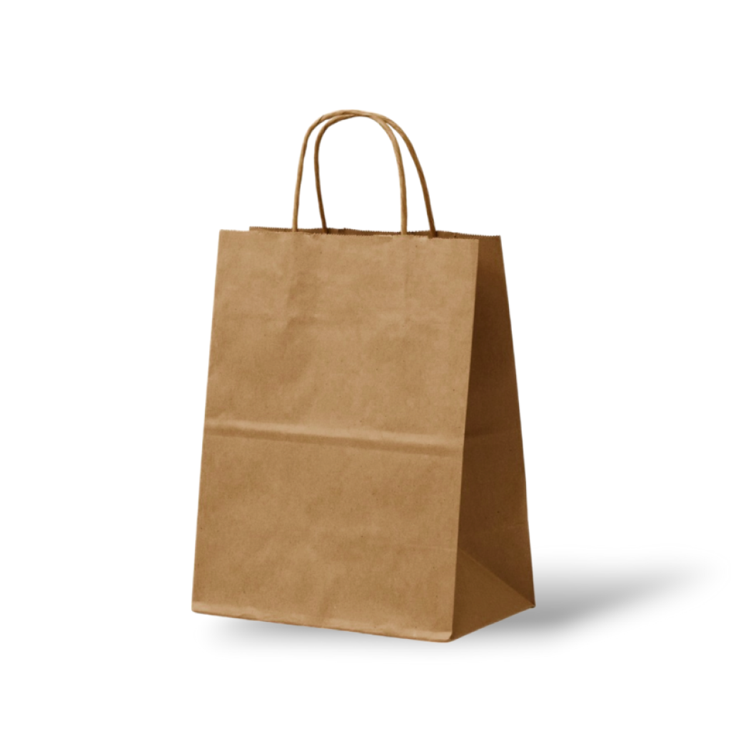 Papieren Tas (M) – Bruin Kraft – 50 Stuks - 24x12x31cm