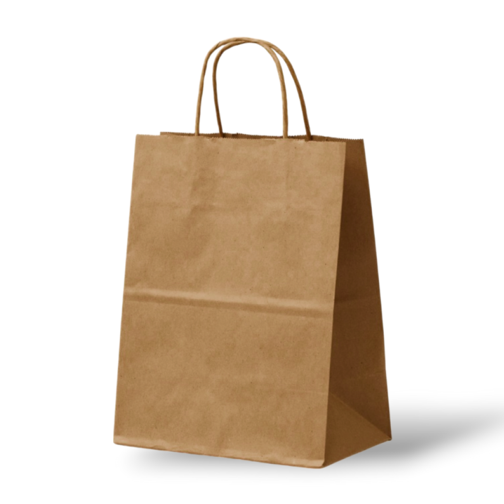 Papieren Tas (L) – Bruin Kraft – 50 Stuks - 32x12x41 cm