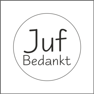 500x - "Juf Bedankt" - Wensetiketten - Bedankstickers - Ø47mm - Fluor Pink met Witte Opdruk - Stickers