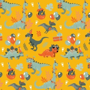 Cadeaupapier Set - "" – 4 Rollen – 200x70 cm – Dino’s, Strepen & Gouden Details - Inpakpapier