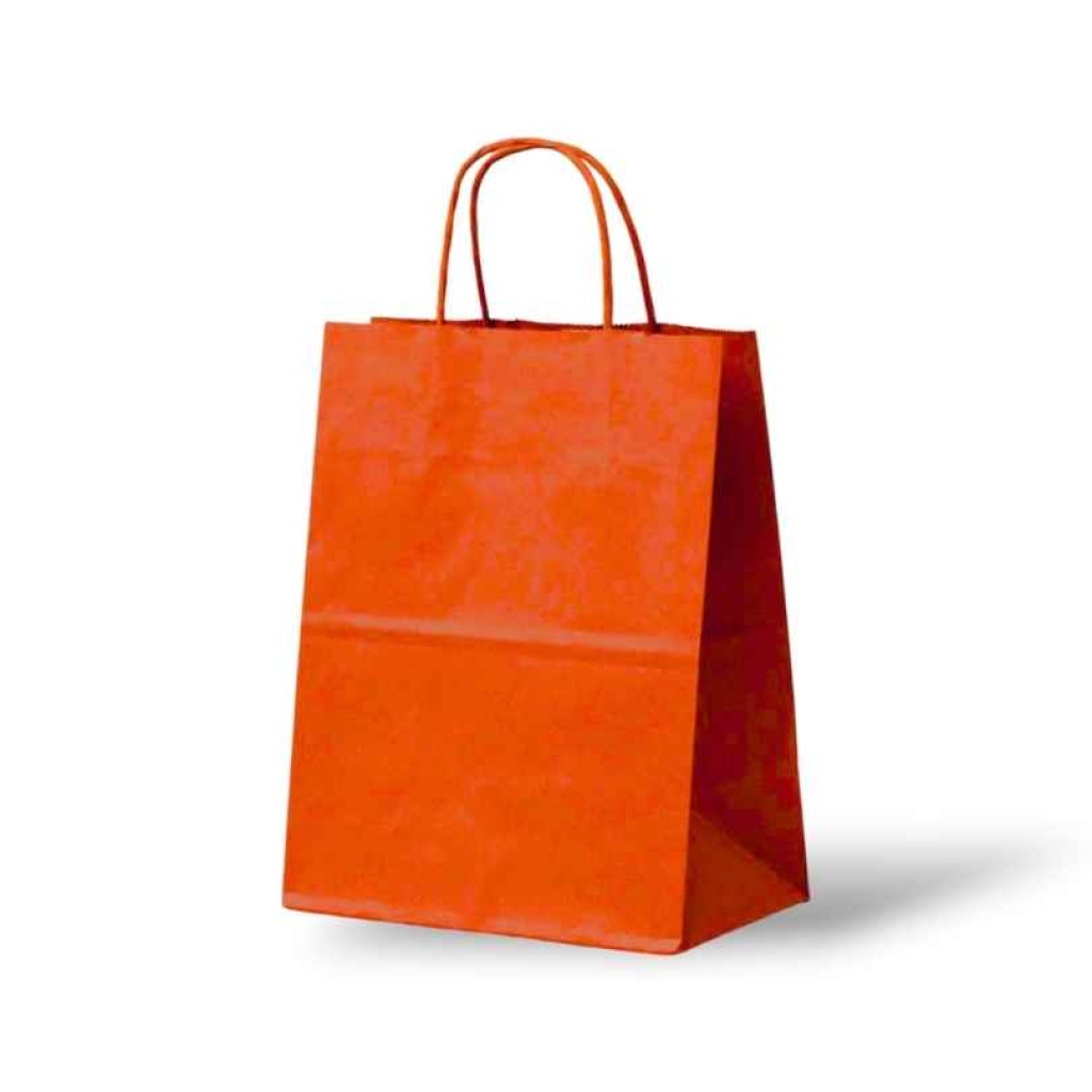 Papieren Tas (M) – Rood – 50 Stuks - 24x12x31cm