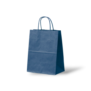 Papieren Tas (S) – Donker Blauw – 50 Stuks - 18x8x24 cm