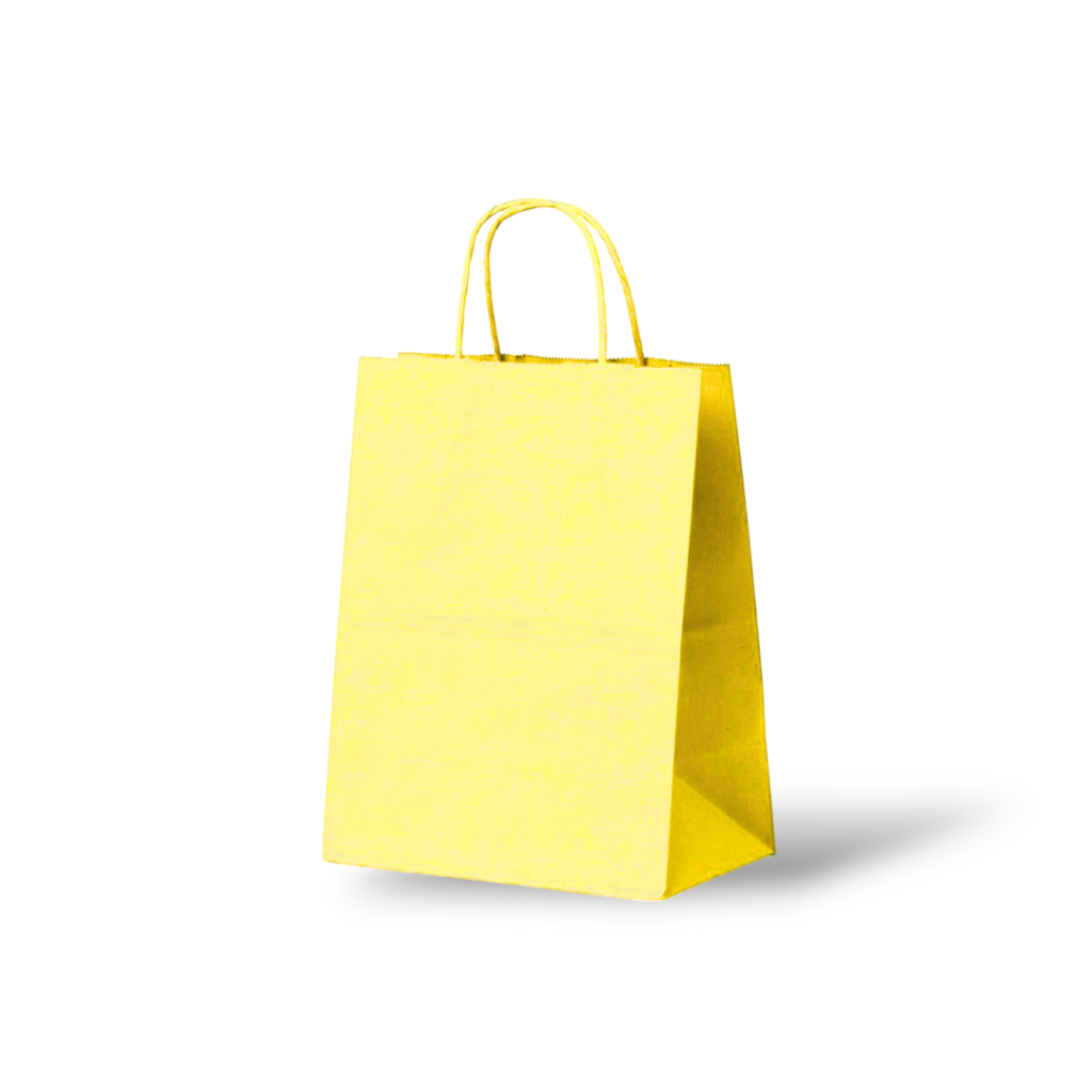 Papieren Tas (S) – Geel – 50 Stuks - 18x8x24 cm