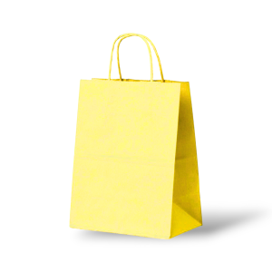 Papieren Tas (M) – Geel – 50 Stuks - 24x12x31cm