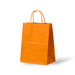 Papieren Tas (M) – Oranje – 50 Stuks - 24x12x31cm