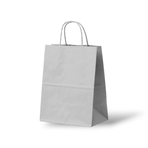Papieren Tas (M) – Zilver / Licht Grijs – 50 Stuks - 24x12x31cm