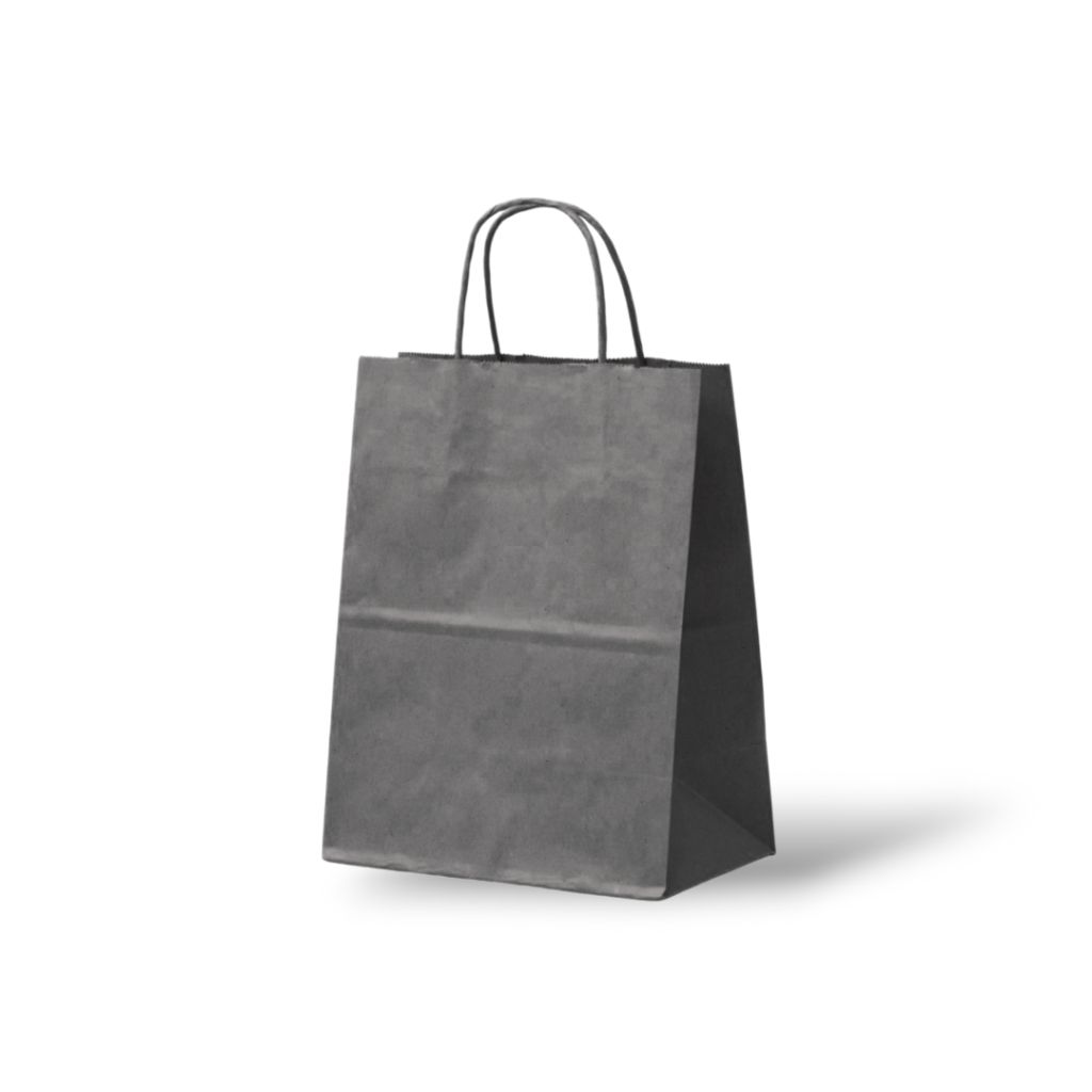 Papieren Tas (S) – Antraciet / Donker Grijs – 50 Stuks - 18x8x24 cm