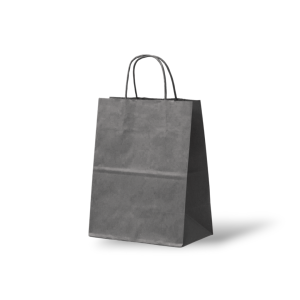 Papieren Tas (S) – Antraciet / Donker Grijs – 50 Stuks - 18x8x24 cm