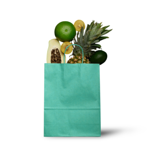 Papieren Tas (S) – Zee Groen / Cyan – 50 Stuks - 18x8x24 cm