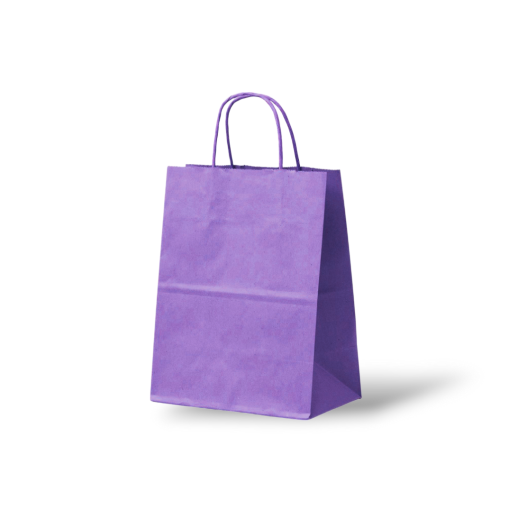 Papieren Tas (S) – Paars / Violet – 50 Stuks - 18x8x24 cm
