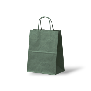 Papieren Tas (S) – Leger Groen – 50 Stuks - 18x8x24 cm