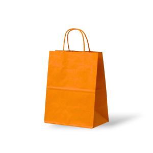Papieren Tas (S) – Oranje – 50 Stuks - 18x8x24 cm