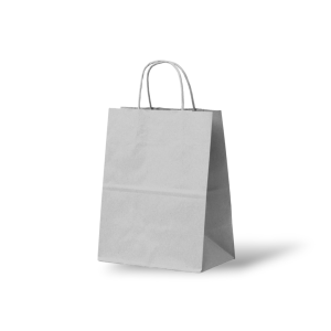 Papieren Tas (S) – Zilver / Licht Grijs – 50 Stuks - 18x8x24 cm