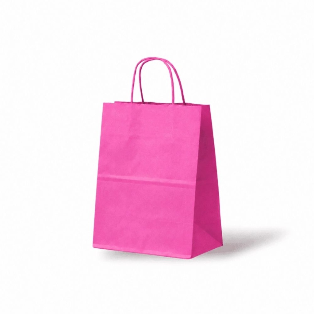 Papieren Tas (S) – Pink / Roze – 50 Stuks - 18x8x22 cm