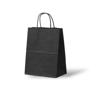 Papieren Tas (M) – Zwart Kraft – 50 Stuks - 24x12x31cm