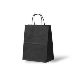 Papieren Tas (S) – Zwart Kraft – 50 Stuks - 18x8x24 cm