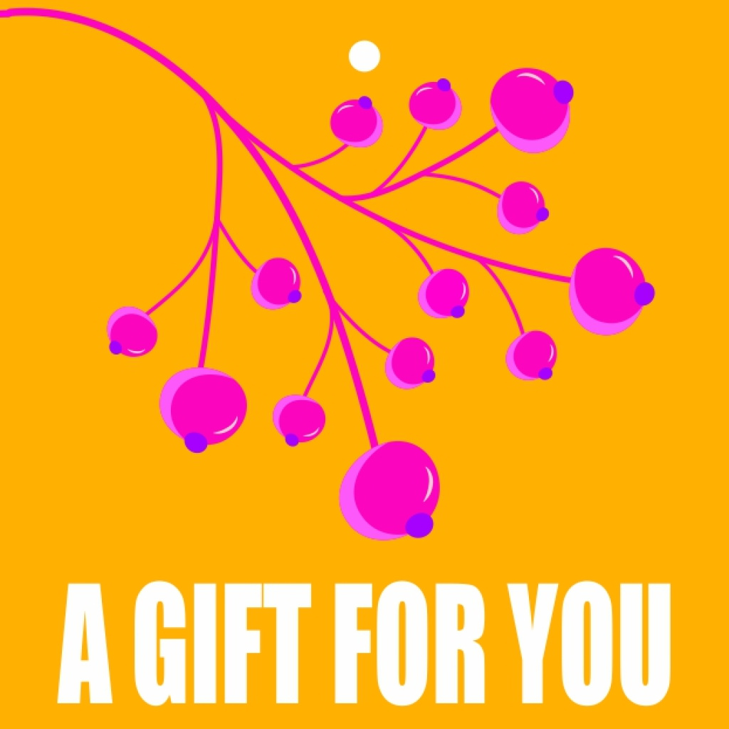 Cadeaukaartje – Neon “A gift for you”
