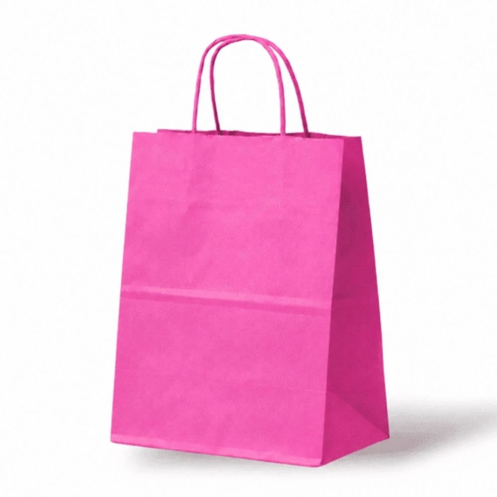 Papieren Tas (L) – Pink / Roze – 50 Stuks - 35x14x40 cm