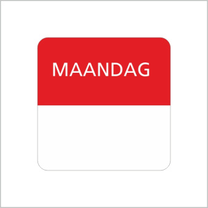 Codeeretiket – maandag – 25x25mm – 500 stuks
