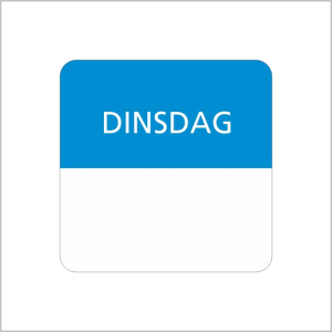 Codeeretiket – dinsdag – 25x25mm – 500 stuks