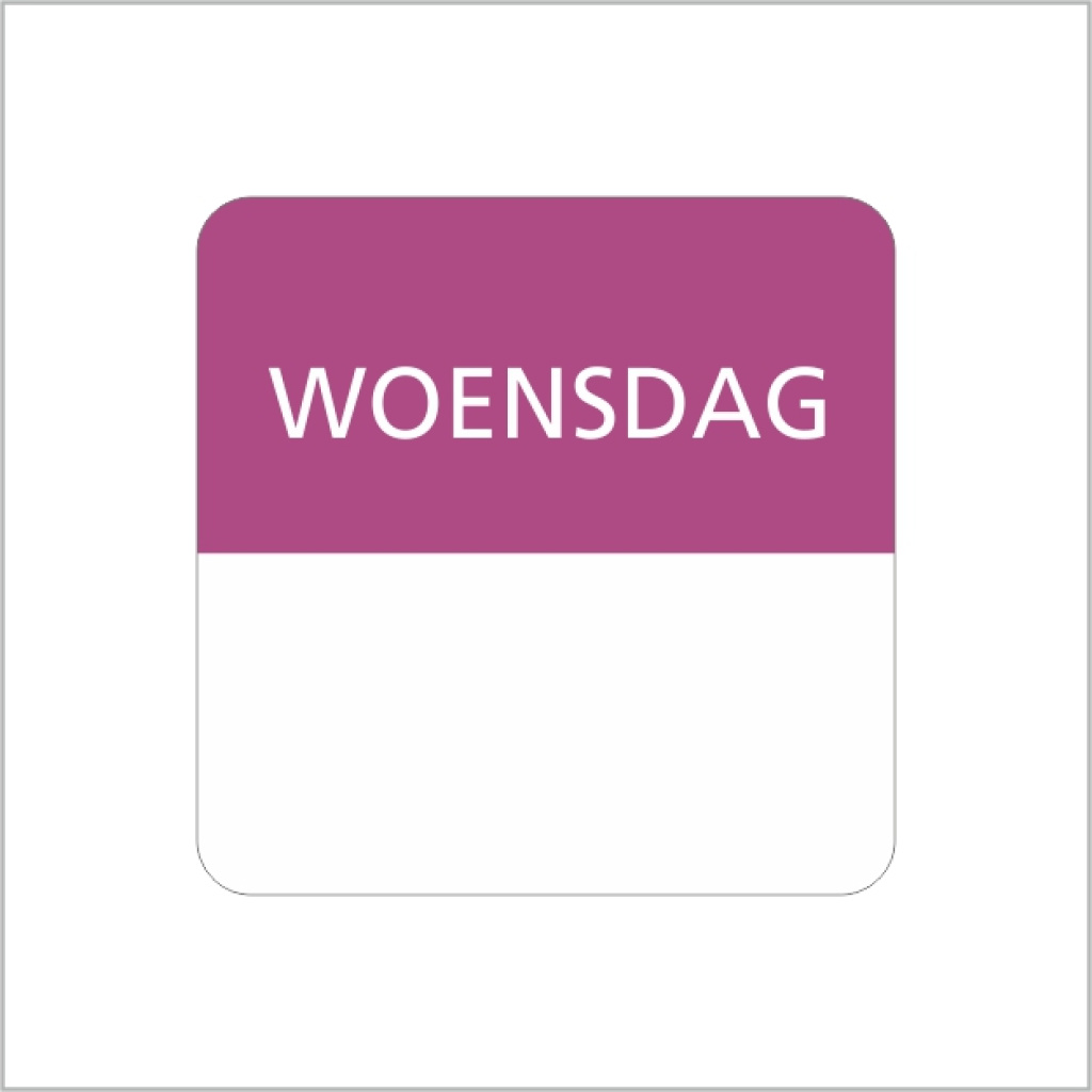 Codeeretiket – woensdag – 25x25mm – 500 stuks