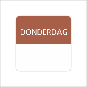 Codeeretiket – donderdag – 25x25mm – 500 stuks