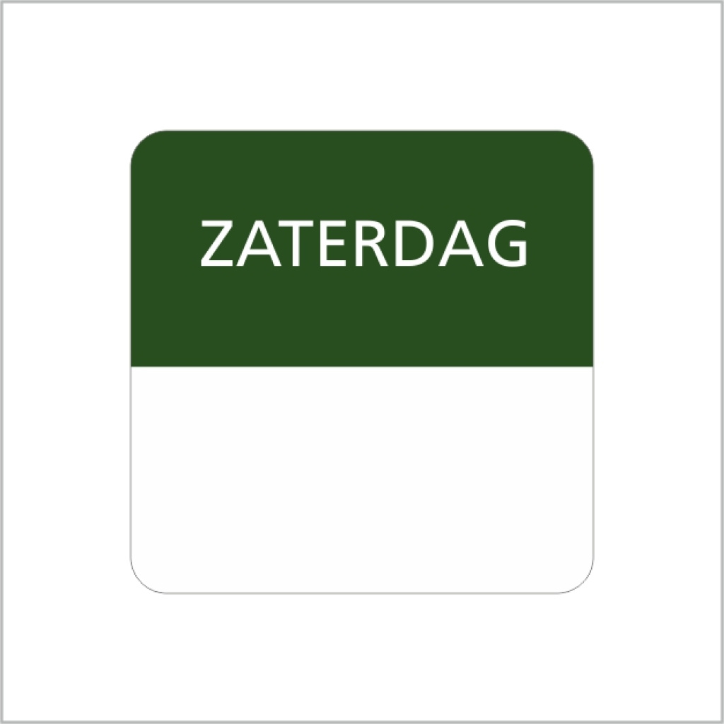 Codeeretiket – zaterdag – 25x25mm – 500 stuks