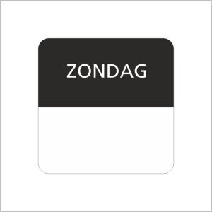Codeeretiket – zondag – 25x25mm – 500 stuks