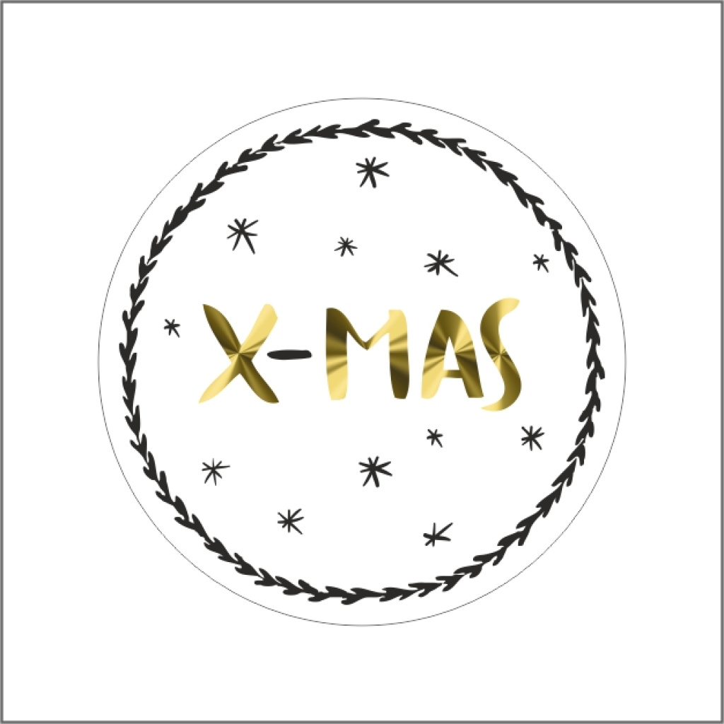 Stickers – X-Mas– O39mm – 500 Stuks – Sluitzegel – Voor Cadeaus en Verpakkingen