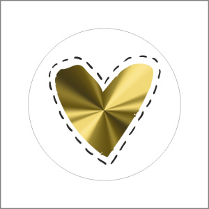 Etiketten – Hart Wit/Zwart/Goud – Rond 47mm – 500 Stuks