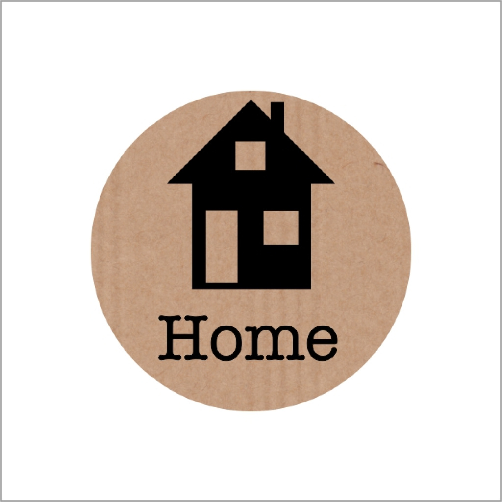 Stickers - Home - Rond 35mm - Kraft - 500 Stuks - Etiketten - Zelfklevend - Perfect voor Verhuiskaarten & Cadeaus