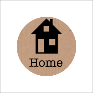 Stickers - Home - Rond 35mm - Kraft - 500 Stuks - Etiketten - Zelfklevend - Perfect voor Verhuiskaarten & Cadeaus