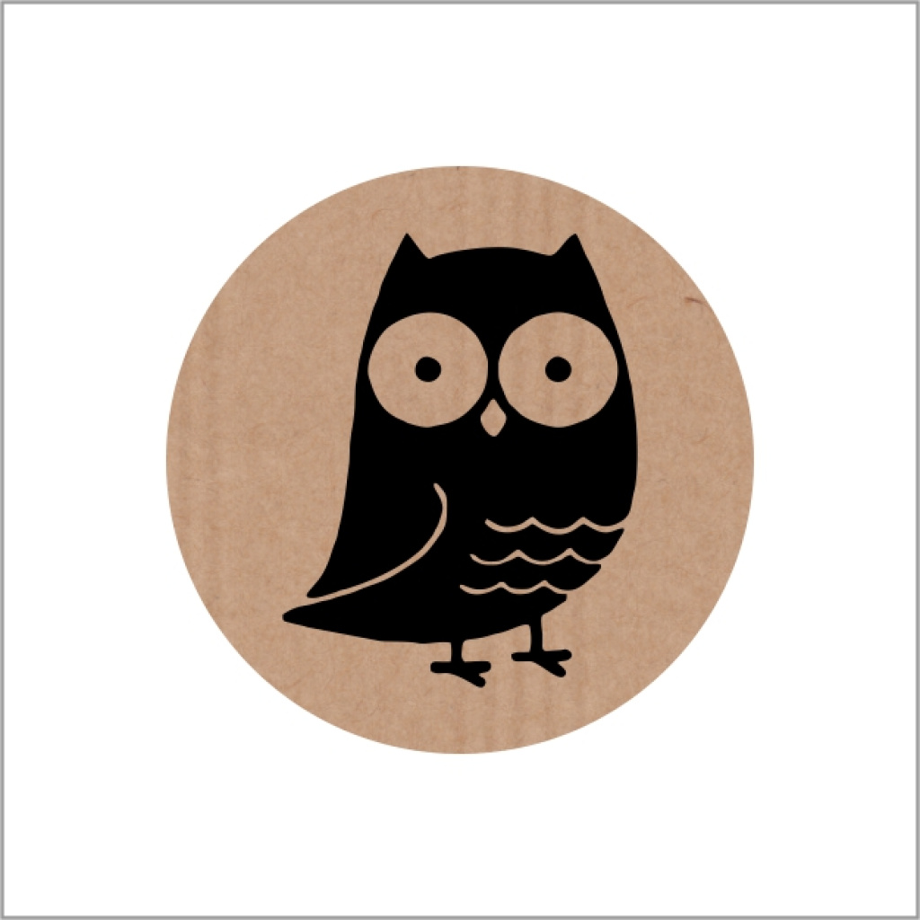 Stickers - Uil - Rond 35mm - Kraft - 500 Stuks - Etiketten - Zelfklevend - Schattige sluitzegels voor post en cadeau